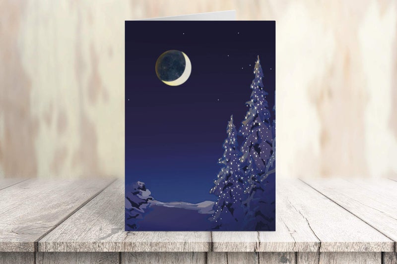 Stonehouse Collection Silent Night Christmas Holiday Card - 18 Christmas Cards & Envelopes - Winter Holiday Forest (Standard) - Image 3